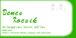 denes kocsik business card